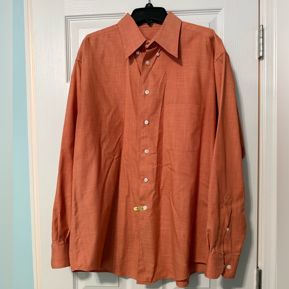 Pronto Uomo Casual Orange Button Down Shirt